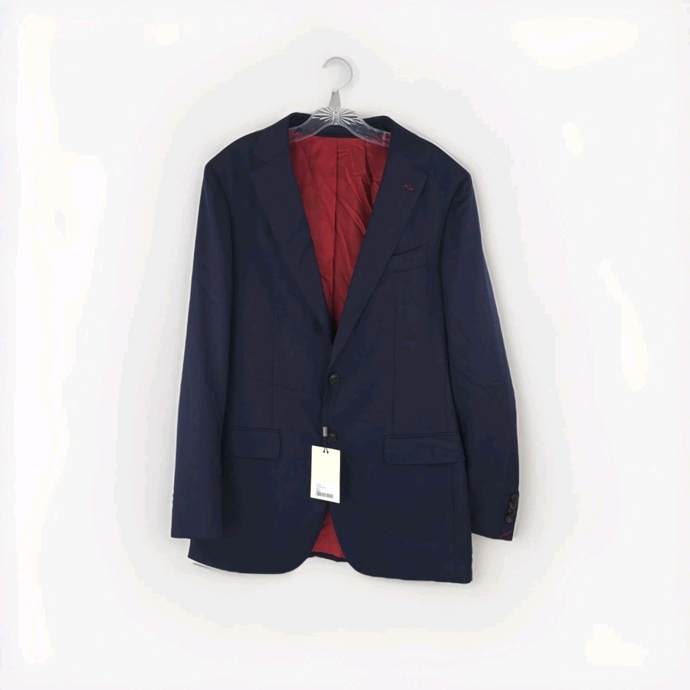 SUITSUPPLY Sienna Mens Blazer 102/ 42L Pure Wool Super Blue MSRP $499